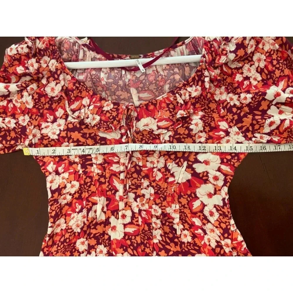 Free People Sweet Memories XS Blouse Floral Boho Feminine